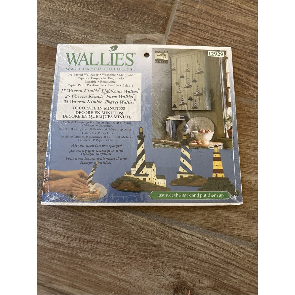 Warren Kimble Lighthouse Wallies 25 Wallpaper Cutouts Pre-pasted Beach Cottage